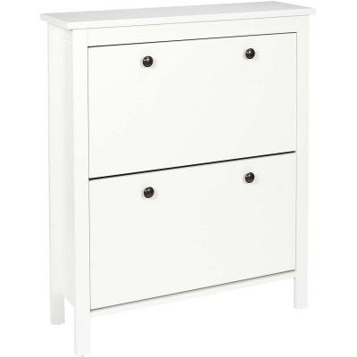 Meuble A Chaussures 2 Portes en Bois Banc ELISABETH