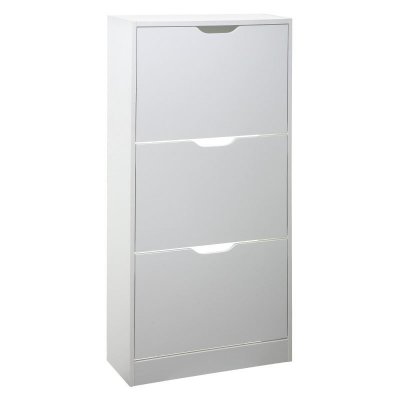 Meuble &agrave; chaussures 3 tiroirs - L 60 x P 24 x H 115 cm - Blanc