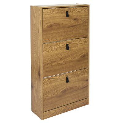 Meuble &agrave; chaussures avec 3 portes - Effet Bois