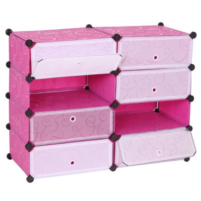 MENDLER Meuble &agrave; chaussures  HWC-B66, 8 compartiments, 73x92x36cm rose