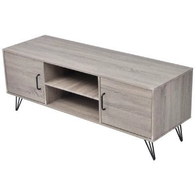 HELLOSHOP26 Meuble t&eacute;l&eacute; buffet tv t&eacute;l&eacute;vision design pratique 120 cm gris 2502259