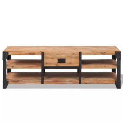 HELLOSHOP26 Meuble t&eacute;l&eacute; buffet tv t&eacute;l&eacute;vision design pratique 140 cm bois d'acacia massif 2502070