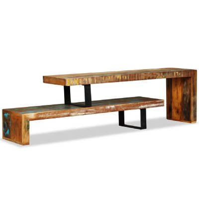 HELLOSHOP26 Meuble t&eacute;l&eacute; buffet tv t&eacute;l&eacute;vision design pratique bois de r&eacute;cup&eacute;ration massif 2502155