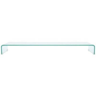 HELLOSHOP26 Meuble t&eacute;l&eacute; buffet tv t&eacute;l&eacute;vision design pratique de moniteur 120 cm verre transparent