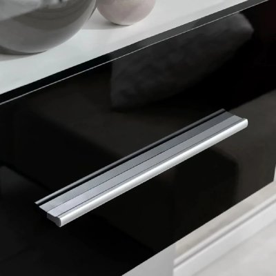 HELLOSHOP26 Meuble t&eacute;l&eacute; buffet tv t&eacute;l&eacute;vision design pratique mural 5 pi&egrave;ces avec &eacute;clairage led noir - Noir