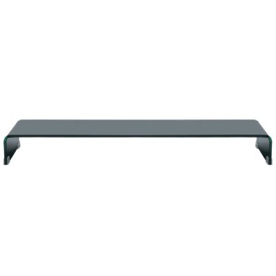 HELLOSHOP26 Meuble t&eacute;l&eacute; buffet tv t&eacute;l&eacute;vision design pratique support pour moniteur 110 cm verre noir 2502224