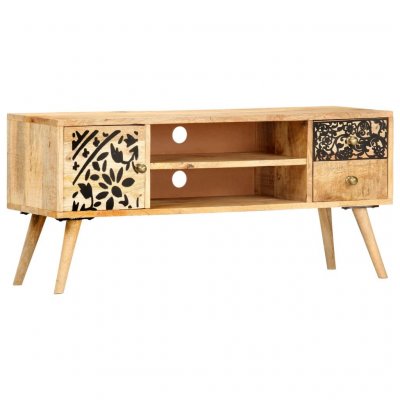 VIDAXL Meuble TV 100 x 30 x 45 cm Bois massif de manguier  - Brun