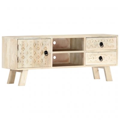 VIDAXL Meuble TV 110 x 30 x 44 cm Bois massif de manguier 