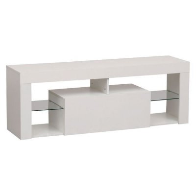 HAPPY GARDEN Meuble tv 140cm blanc &agrave; led daryl - Blanc