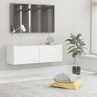 VIDAXL Meuble tv Blanc 100x30x30 cm Agglom&eacute;r&eacute;  Blanc