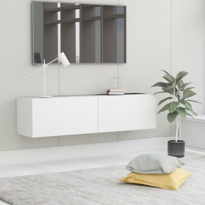 VIDAXL Meuble TV Blanc 120x30x30 cm Agglom&eacute;r&eacute;  - Blanc