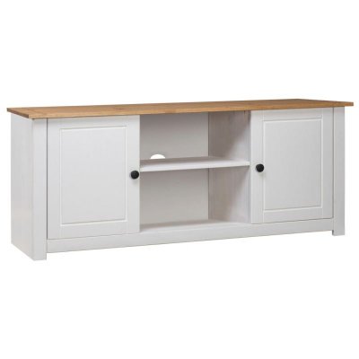 VIDAXL Meuble TV Blanc 120x40x50 cm Bois de pin massif Gamme Panama