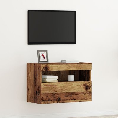 VIDAXL Meuble TV - Bois ancien - 60x30x40 cm - &Eacute;clairage LED - Style Vintage