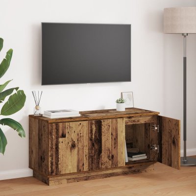 VIDAXL Meuble TV Bois Ancien avec &Eacute;clairage Int&eacute;gr&eacute;  100x38x49 cm