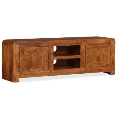 VIDAXL Meuble tv bois massif avec finition en sesham 120 x 30 x 40 cm