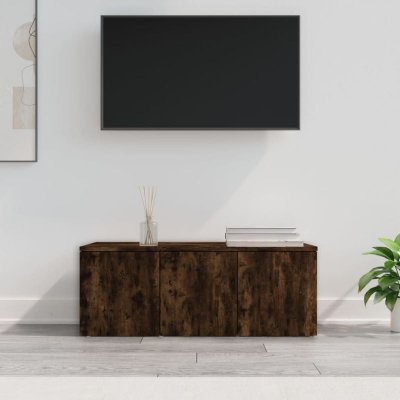 VIDAXL Meuble TV Ch&ecirc;ne fum&eacute; 80x34x30 cm Bois d'ing&eacute;nierie  - Ch&ecirc;ne fum&eacute;