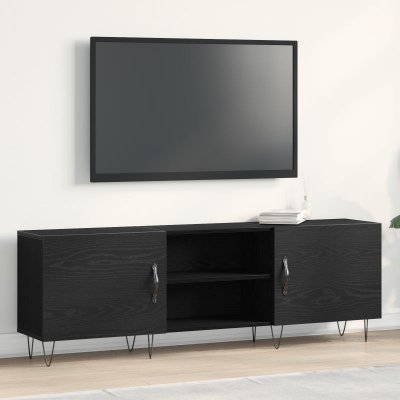 VIDAXL Meuble tv Ch&ecirc;ne noir 150 x 30 x 50 cm Bois d'ing&eacute;nierie 