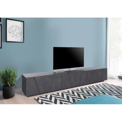 ALTER Meuble tv de salon effet bois gris ardoise