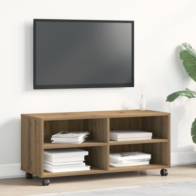 VIDAXL Meuble TV en ch&ecirc;ne artisan 90x35x35 cm en bois d ing&eacute;nierie