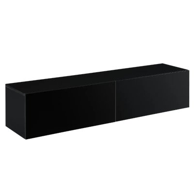 EN.CASA Meuble TV Evaton 140 x 33 x 30 cm Noir Brillant []