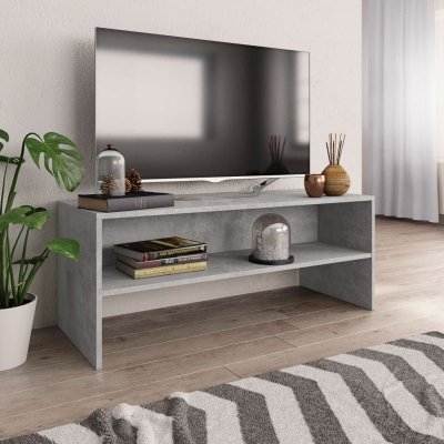 VIDAXL Meuble tv Gris b&eacute;ton 100 x 40 x 40 cm Agglom&eacute;r&eacute;  Gris b&eacute;ton