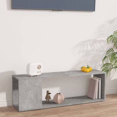 Meuble TV Gris b&eacute;ton 100x24x32 cm Agglom&eacute;r&eacute;