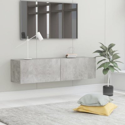 VIDAXL Meuble TV Gris b&eacute;ton 120x30x30 cm Agglom&eacute;r&eacute;  - Gris b&eacute;ton