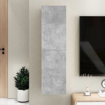 VIDAXL Meuble tv Gris b&eacute;ton 30,5x30x110 cm Agglom&eacute;r&eacute;  Gris b&eacute;ton