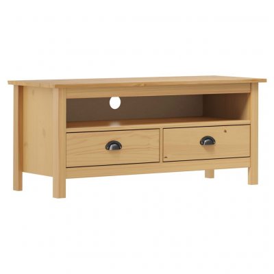 VIDAXL Meuble TV Hill Range Marron miel 110x40x47cm Bois de pin solide