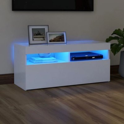 VIDAXL Meuble TV LED blanc 90x35x40 cm -  - Contemporain - Design