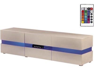 HABITAT ET JARDIN Meuble tv led 'Vida' - 177 x 39 x 45 cm - Blanc laqu&eacute; - Blanc.