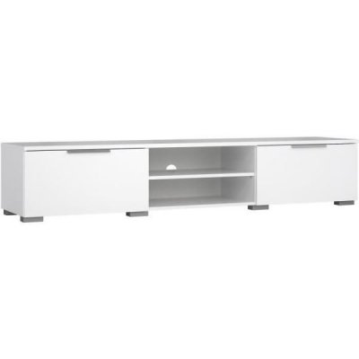 GENERIQUE Meuble TV MATCH laqu&eacute; brillant 2 tiroirs une niche 172 7 39 9 33 1 cm