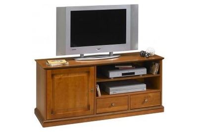 ACTUAL DIFFUSION Meuble tv Merisier 60 Pouces 1 Porte 2 Tiroirs