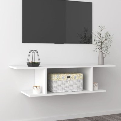 VIDAXL Meuble TV mural Blanc 103x30x26,5 cm