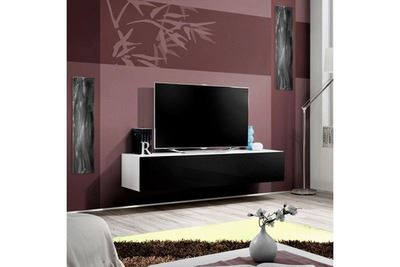 ASM Meuble tv mural design fly i 160cm noir & blanc