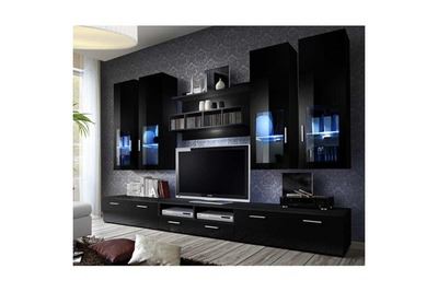 PARIS PRIX Meuble tv mural design ""lyra"" 300cm noir