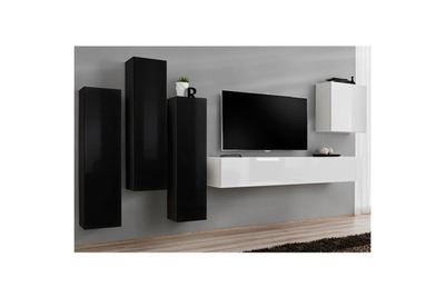 PARIS PRIX Meuble tv mural design switch iii 330cm noir & blanc