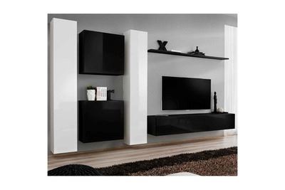 PARIS PRIX Meuble tv mural design switch vi 330cm blanc & noir