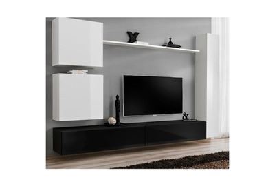 PARIS PRIX Meuble tv mural design switch viii 280cm blanc & noir