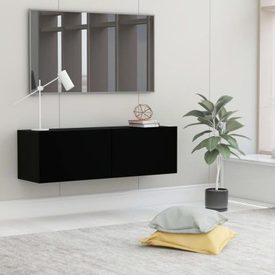 VIDAXL Meuble tv Noir 100x30x30 cm Agglom&eacute;r&eacute;  Noir