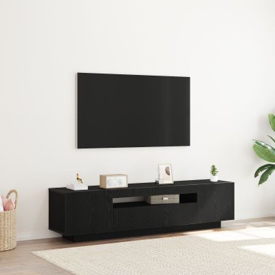 VIDAXL Meuble TV Noir 160 x 35 x 40 cm Bois d'ing&eacute;nierie 