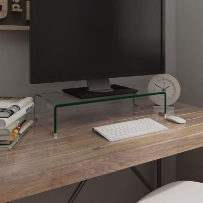 VIDAXL Meuble TV / pour moniteur 60 x 25 x 11 cm Verre transparent