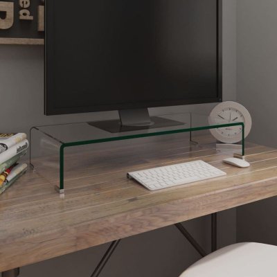 VIDAXL Meuble tv / pour moniteur 70 x 30 x 13 cm verre transparent