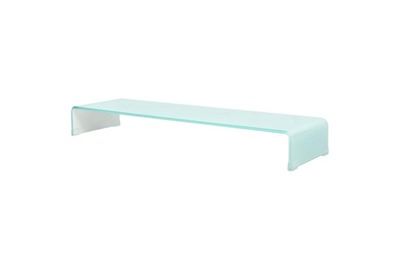 VIDAXL Meuble tv/ support pour moniteur 100 x 30 x 13 cm verre blanc 