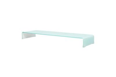 VIDAXL Meuble tv/ support pour moniteur 120 x 30 x 13 cm verre blanc
