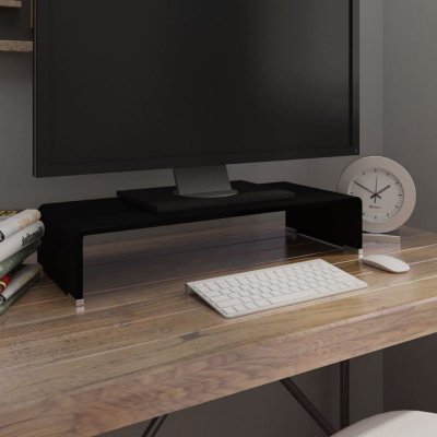 VIDAXL Meuble tv/ support pour moniteur 60 x 25 x 11 cm verre noir