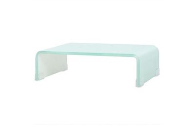 VIDAXL Meuble tv Support pour Moniteur Verre 40x25x11 cm Blanc  Blanc