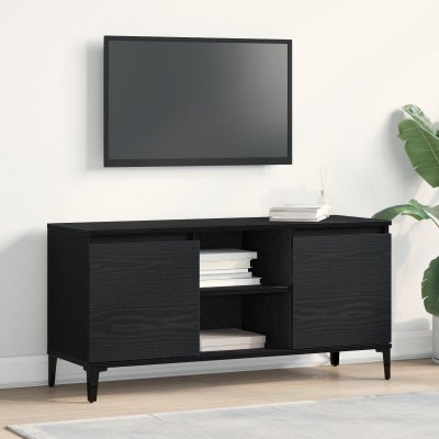 VIDAXL Meuble Tv  Noir Ch&ecirc;ne 102x35x50 Cm En Bois D'ing&eacute;nierie