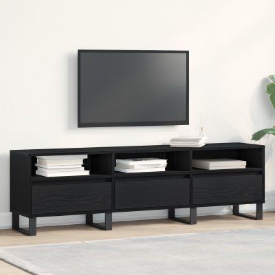 VIDAXL Meuble Tv  Noir Ch&ecirc;ne 150x30x44,5 Cm Bois D'ing&eacute;nierie