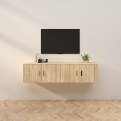 VIDAXL Meubles tv muraux 2 pcs ch&ecirc;ne sonoma 80x34,5x40 cm  Sonoma oak
